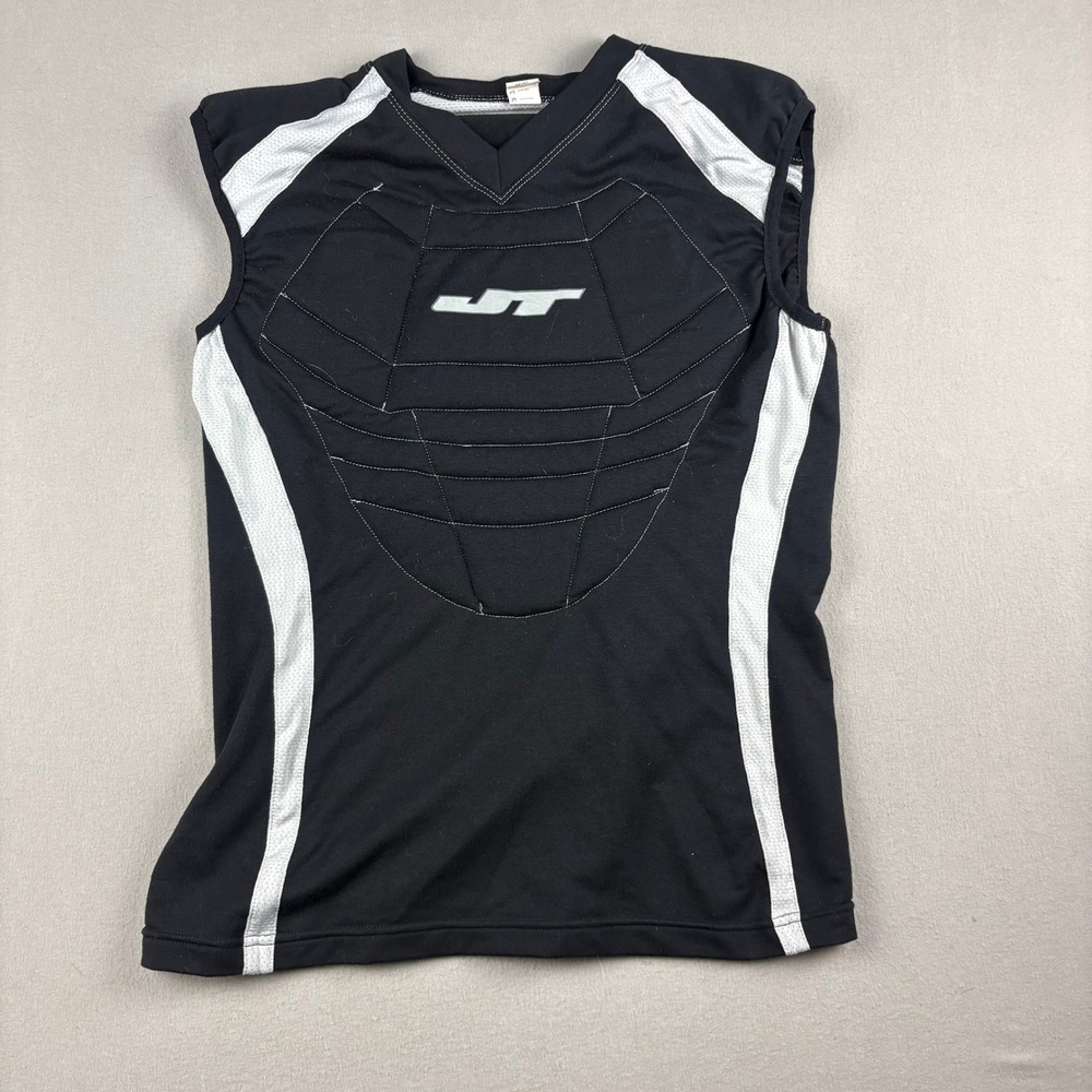 JT Paintball Chest Protector Padded Vest Black White OSFM Sleeveless Y2K